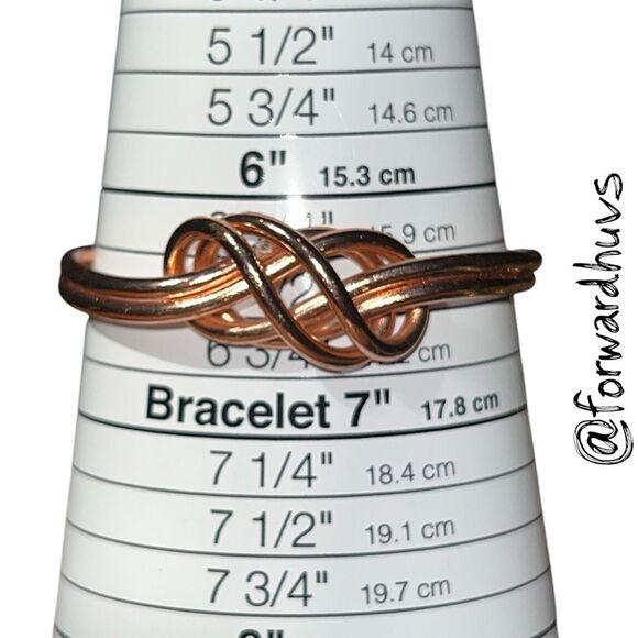 Hand Crafted Twisted Copper Cuff Bracelet – Knotted Rope Design - Picture 5 of 6